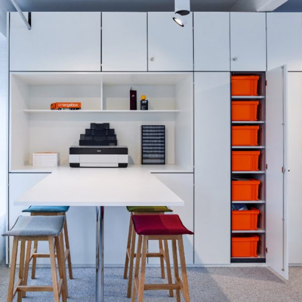 Office wall storage cupboards and top box